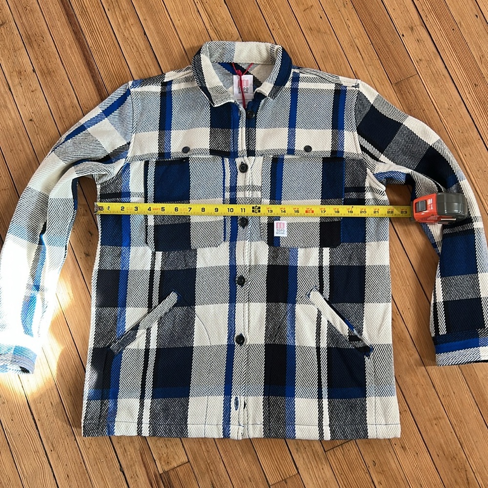 Topo Designs Mountain Shirt Jacket - Natural/black Plaid - Large - Picture 3 of 4